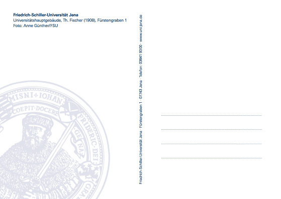 Postkarte der FSU Jena mit dem Motiv "Universitätshauptgebäude""
