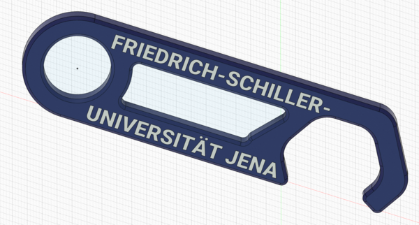 Kontaktloser Türöffner Haken mit Logo Friedrich-Schiller-Universität Jena